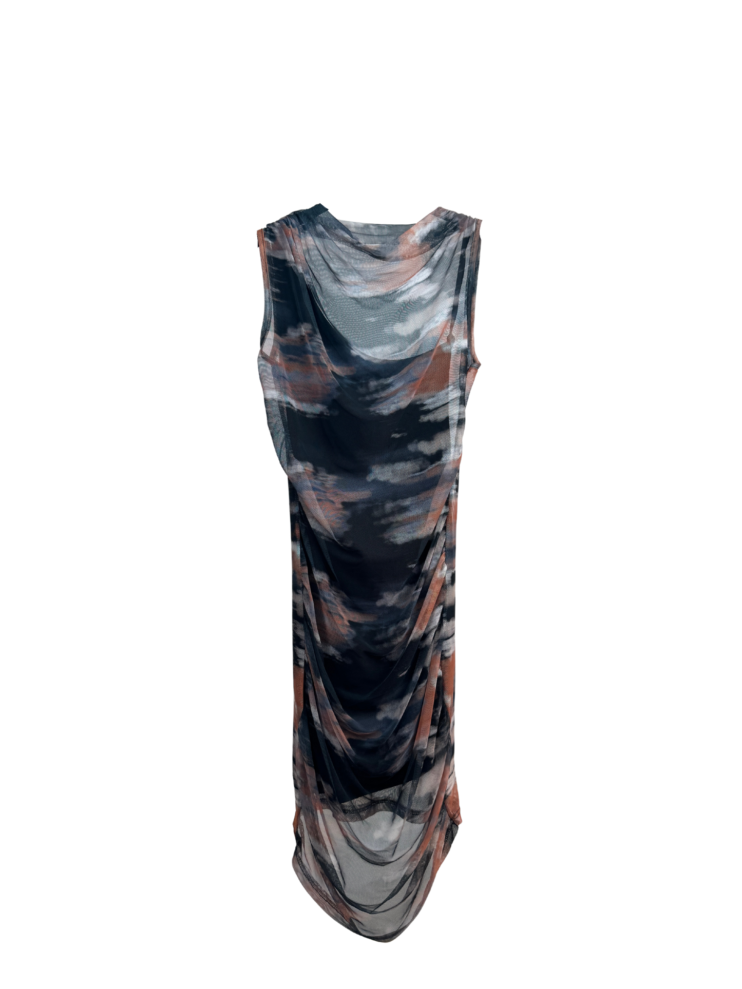 Cloud Print Mesh Dress