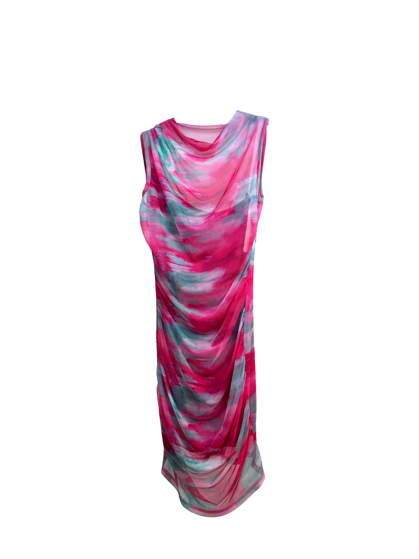Cloud Print Mesh Dress