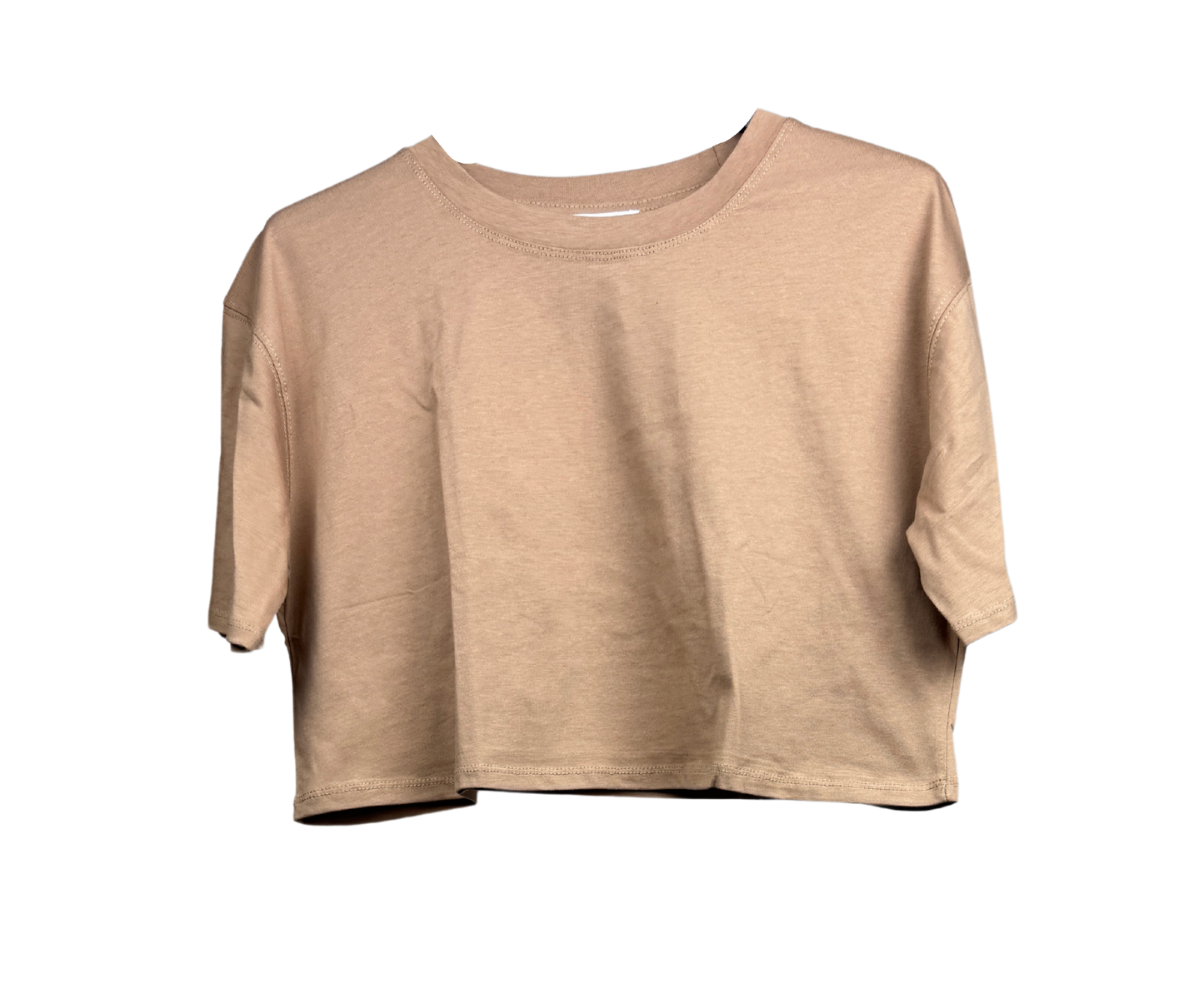 Casual Beige Crop Tee