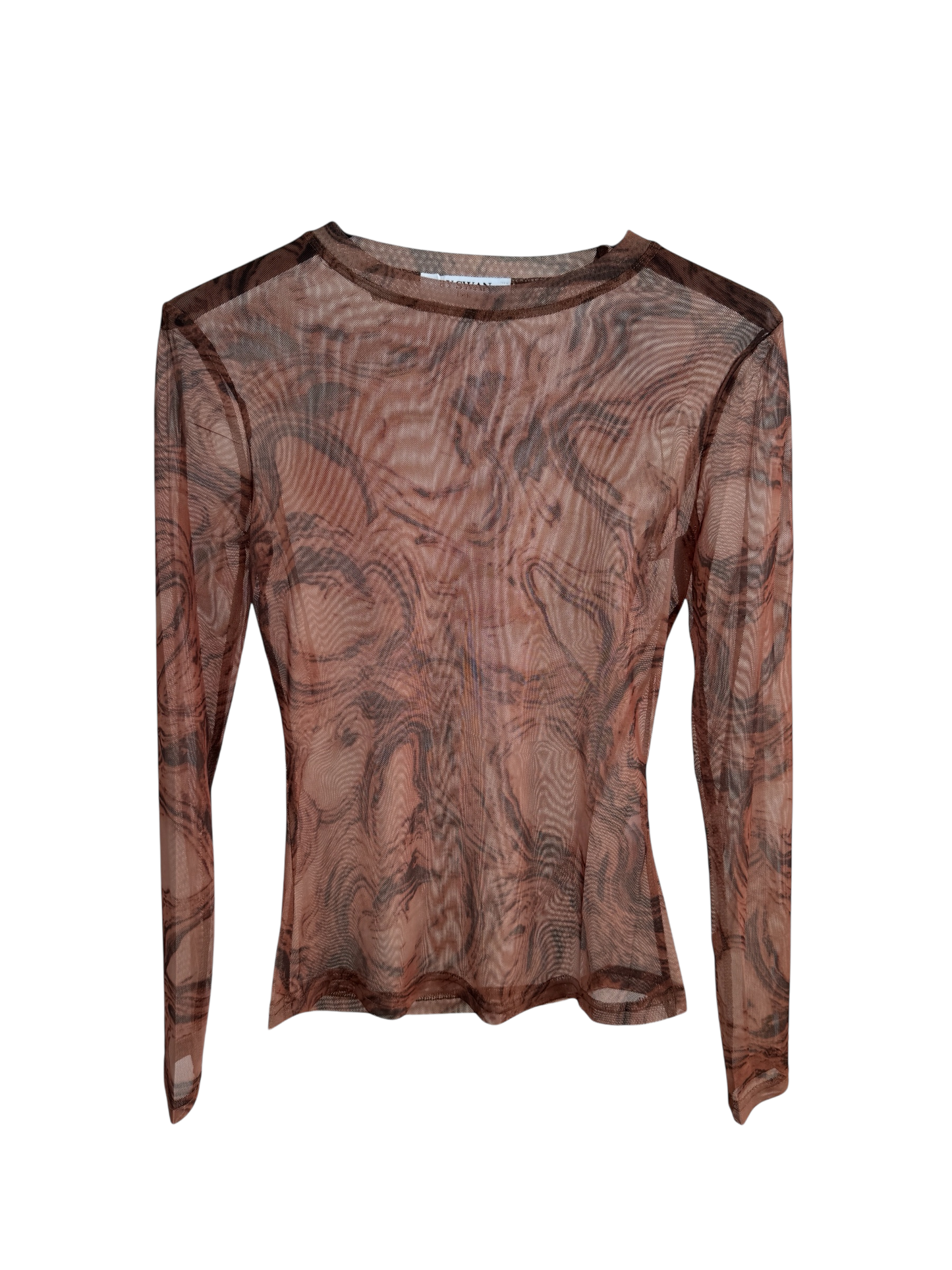 Brown Marble Mesh Top