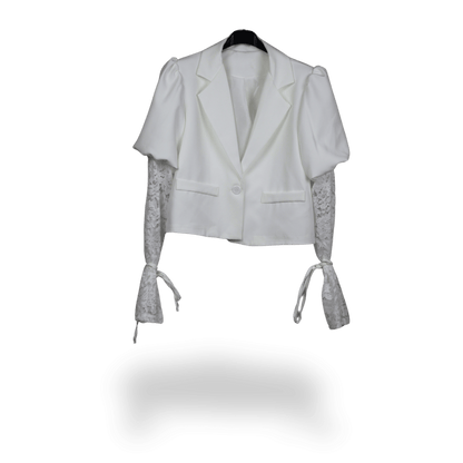 Blazer met kanten mouwen