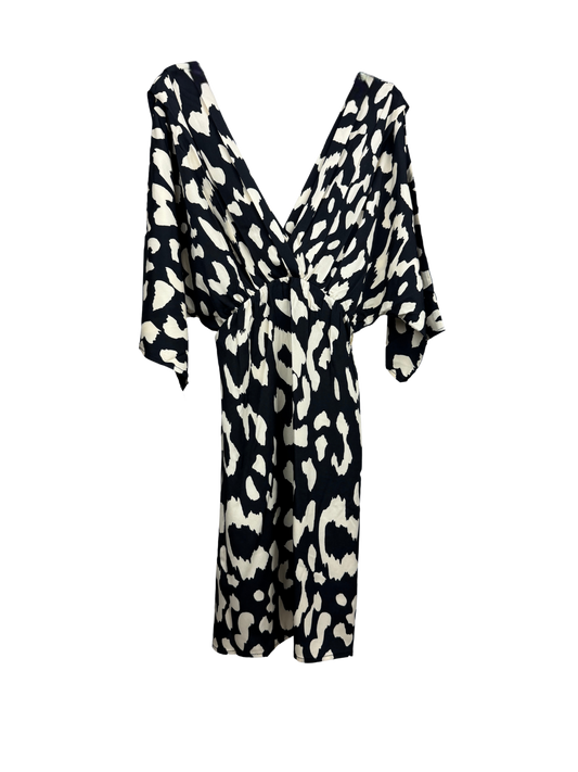 Mono Leopard Wrap Dress