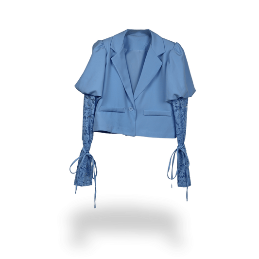 Blazer met kanten mouwen