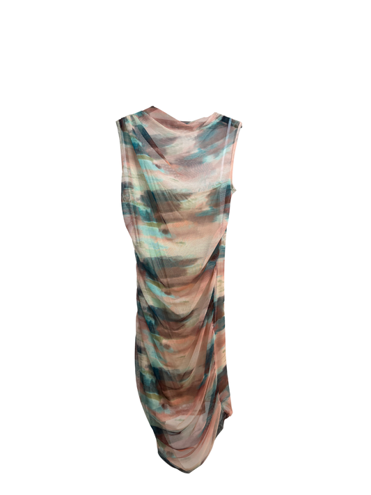 Cloud Print Mesh Dress