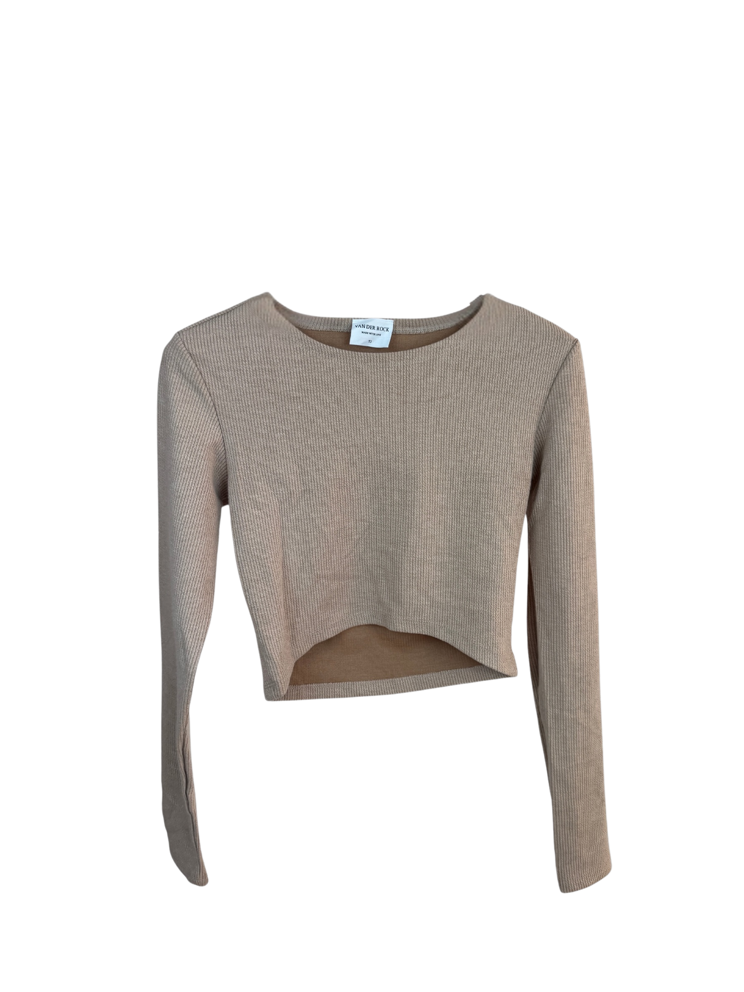 Casual Ribbed Crop - Beige