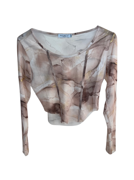 Marble Mesh Top