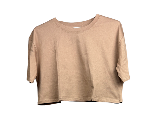 Casual Beige Crop Tee